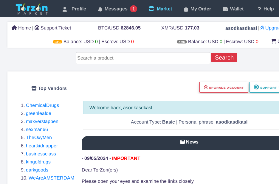 Torzon Market Darknet Homepage